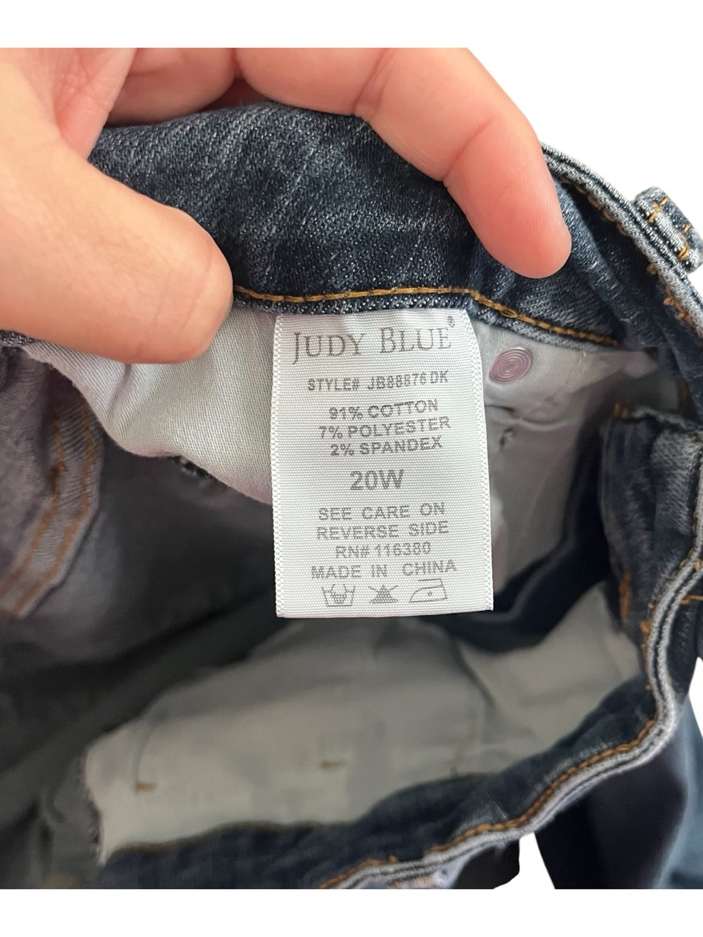 Judy Blue Tummy Control Wide Leg Crop Denim Jeans Size 20W - Picture 7 of 8